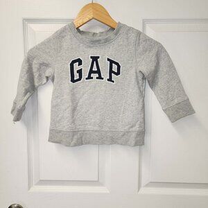Baby Gap kids arch logo grey crewneck sweatshirt unisex size 3T fleece lining